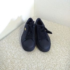Puma Basket Black Leather Sneakers